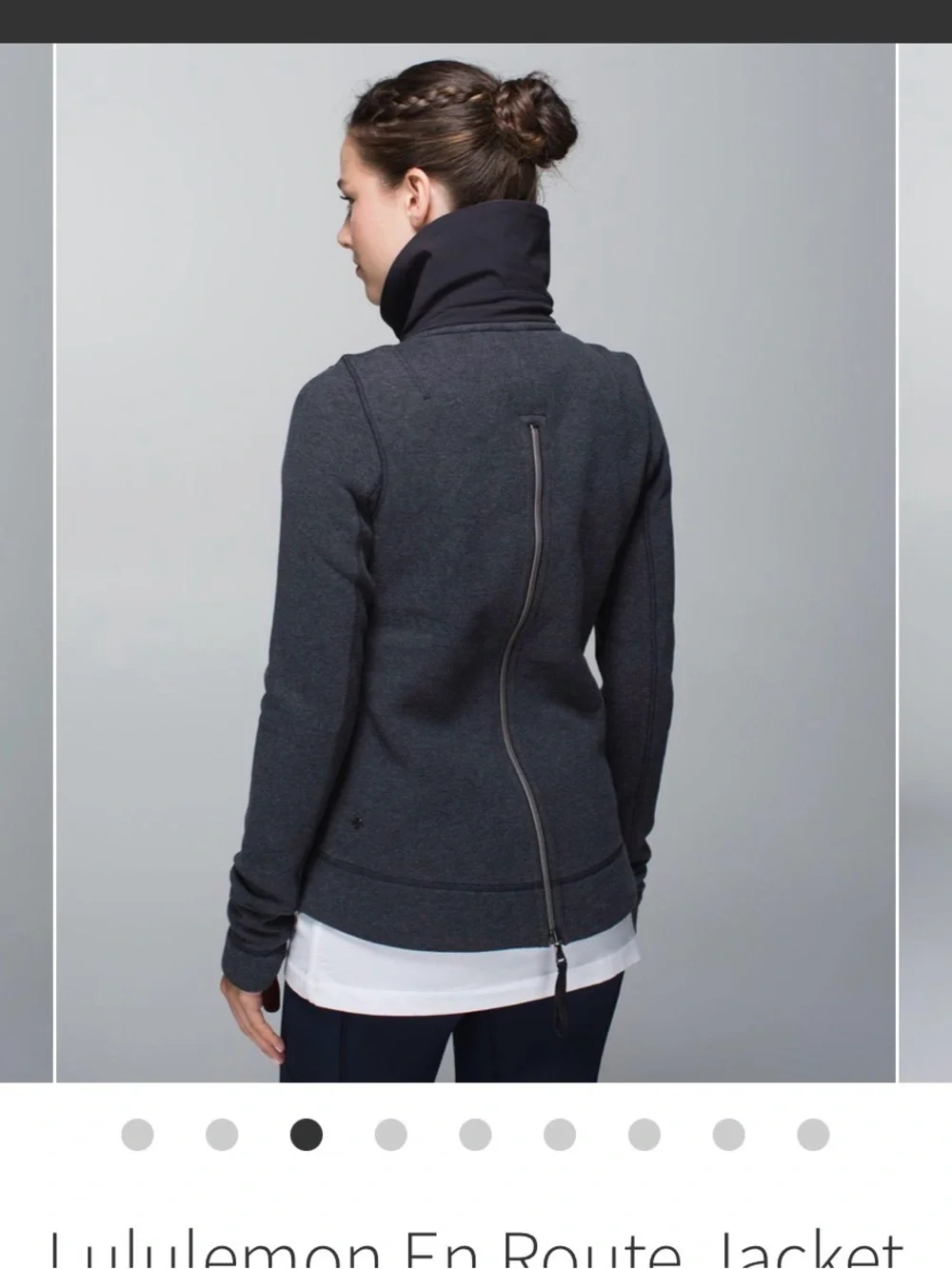 lululemon En Route Jacket sz 6 heathered black gray athleisure travel commute